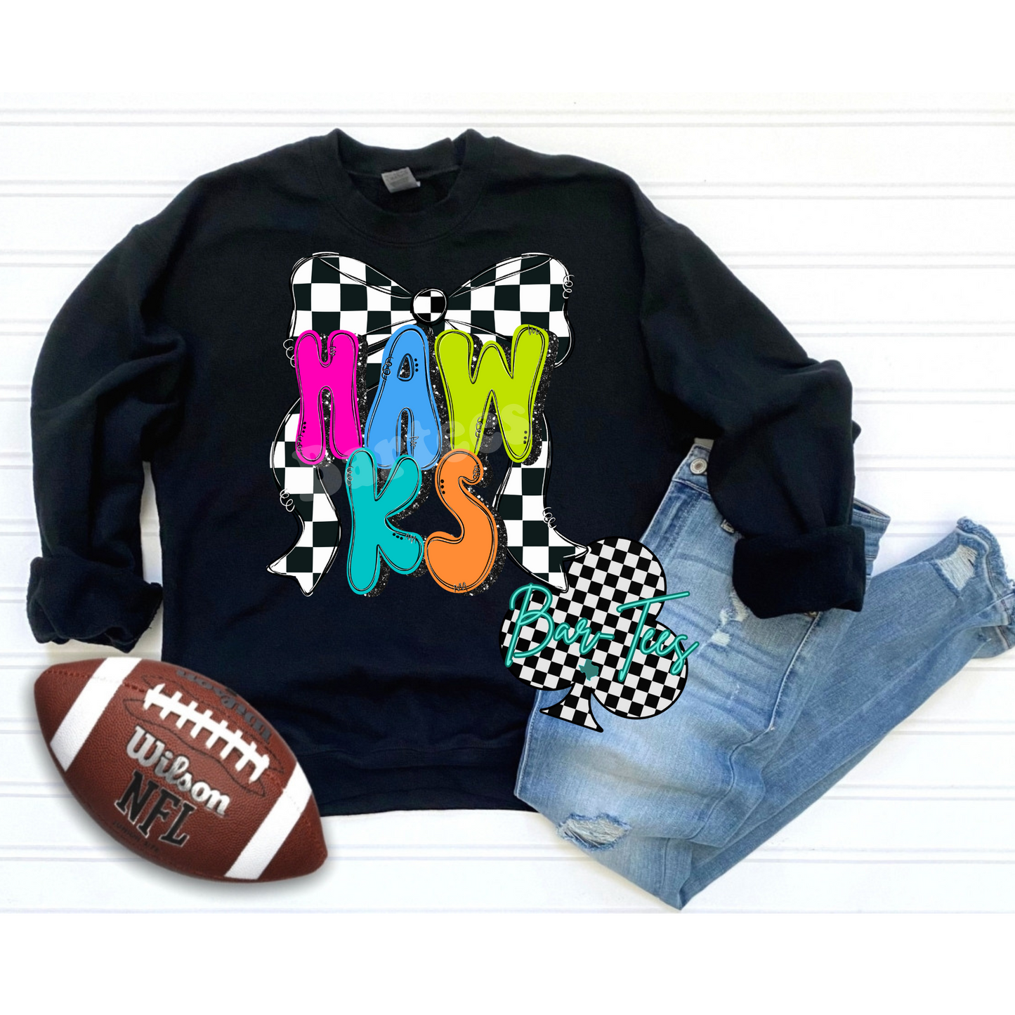Youth Preppy Neon Checkered Mascot Tees/Sweatshirts