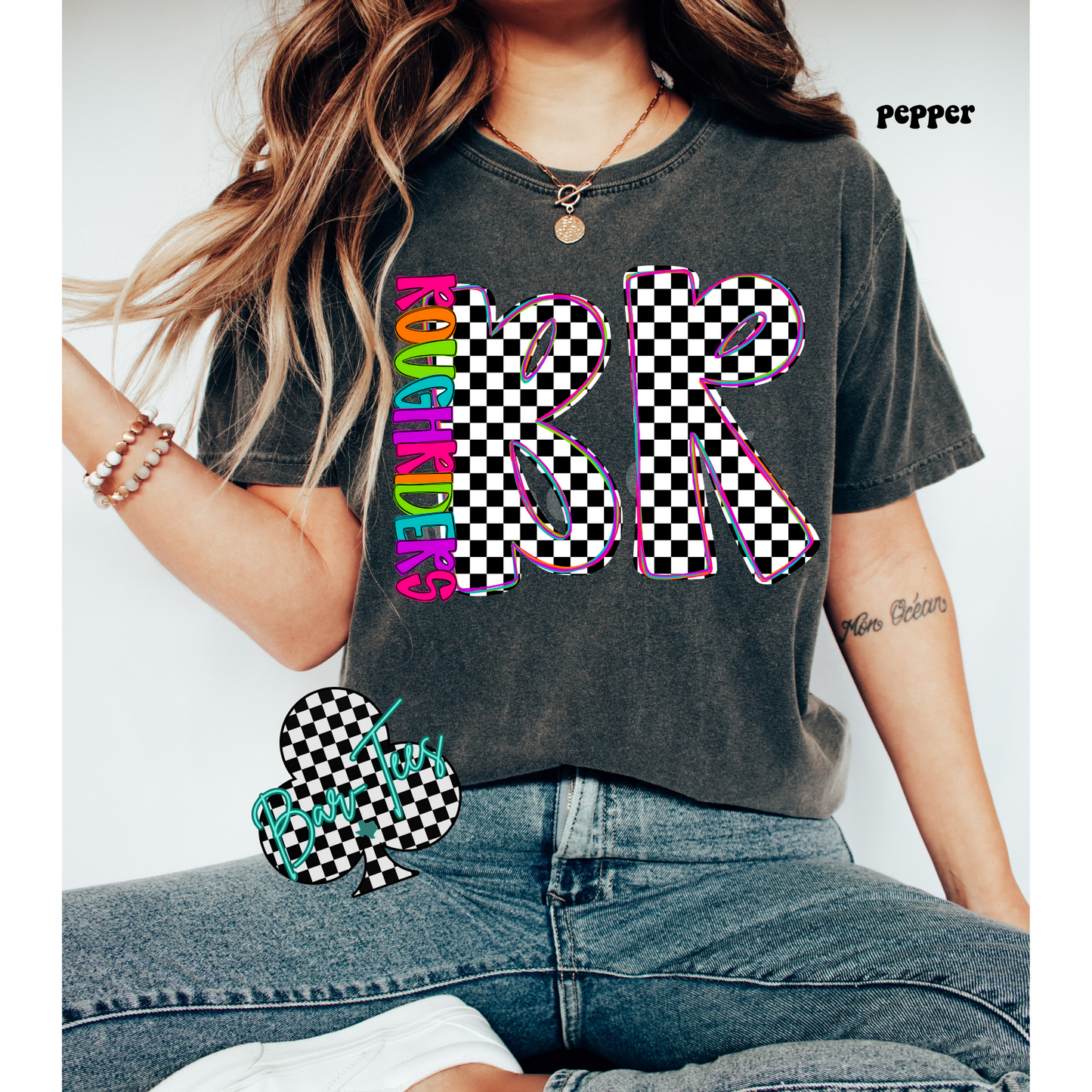 Neon Checkered Monogram Tee