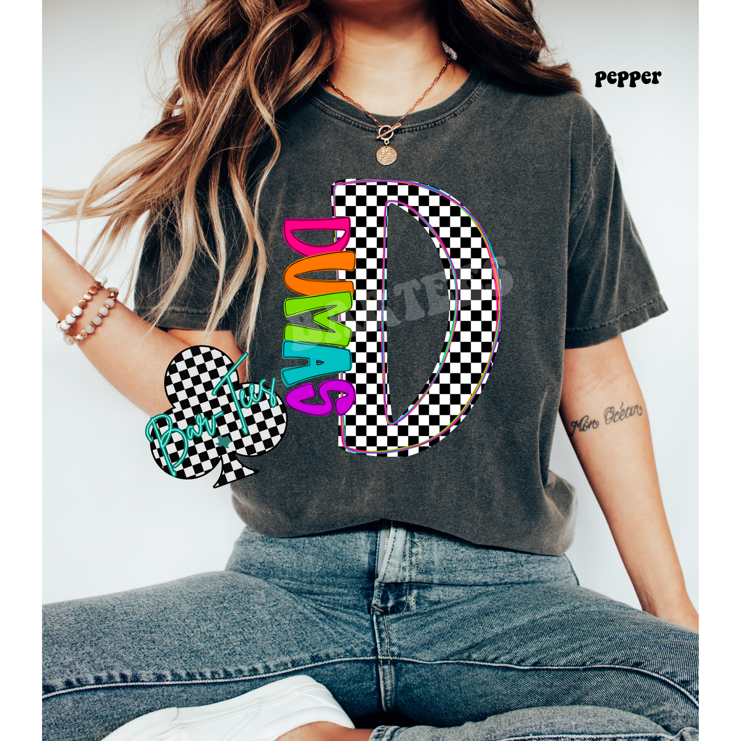 Neon Checkered Monogram Tee
