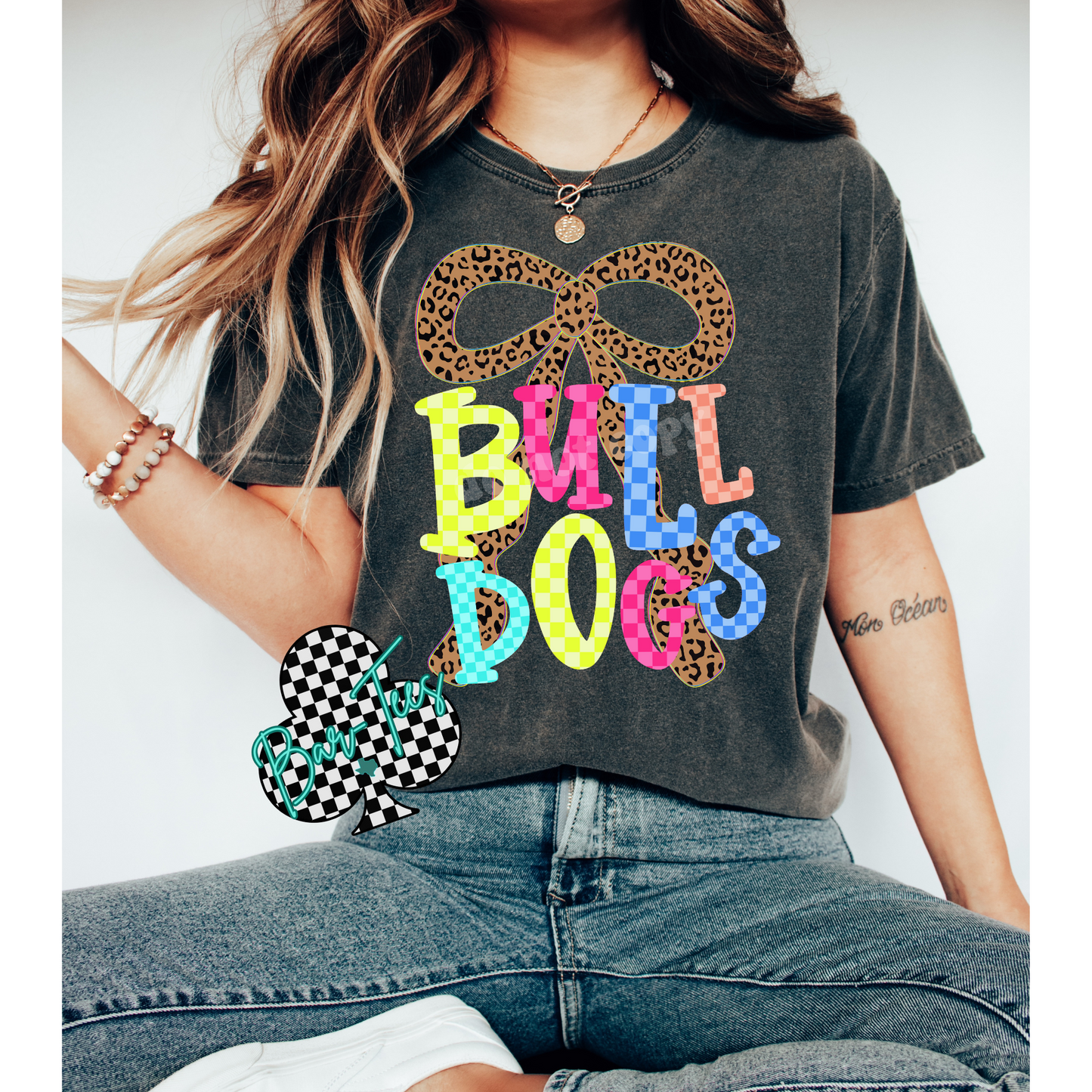 TODDLER Leopard Bow Mascot Tee