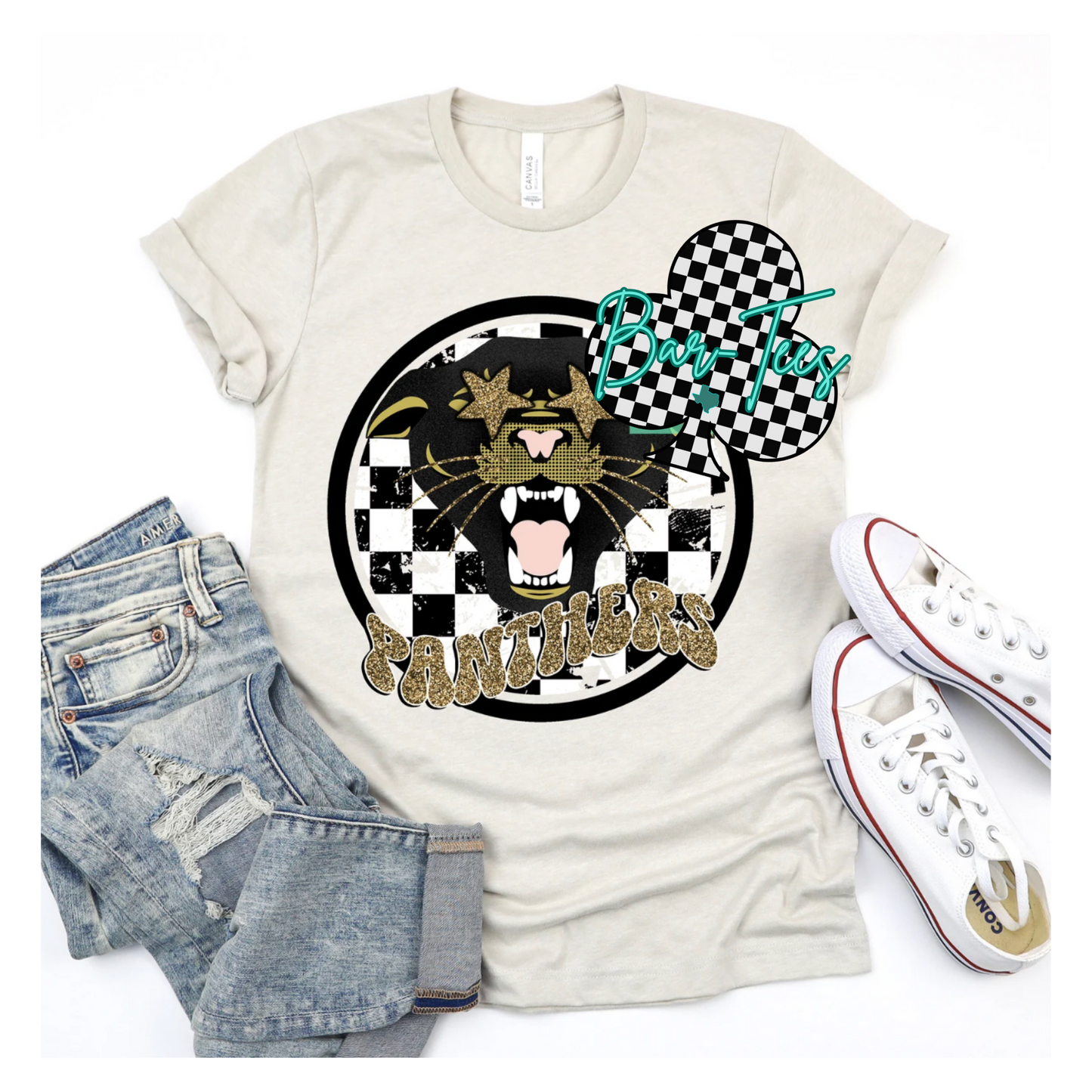 Checkered Circle Mascot Design