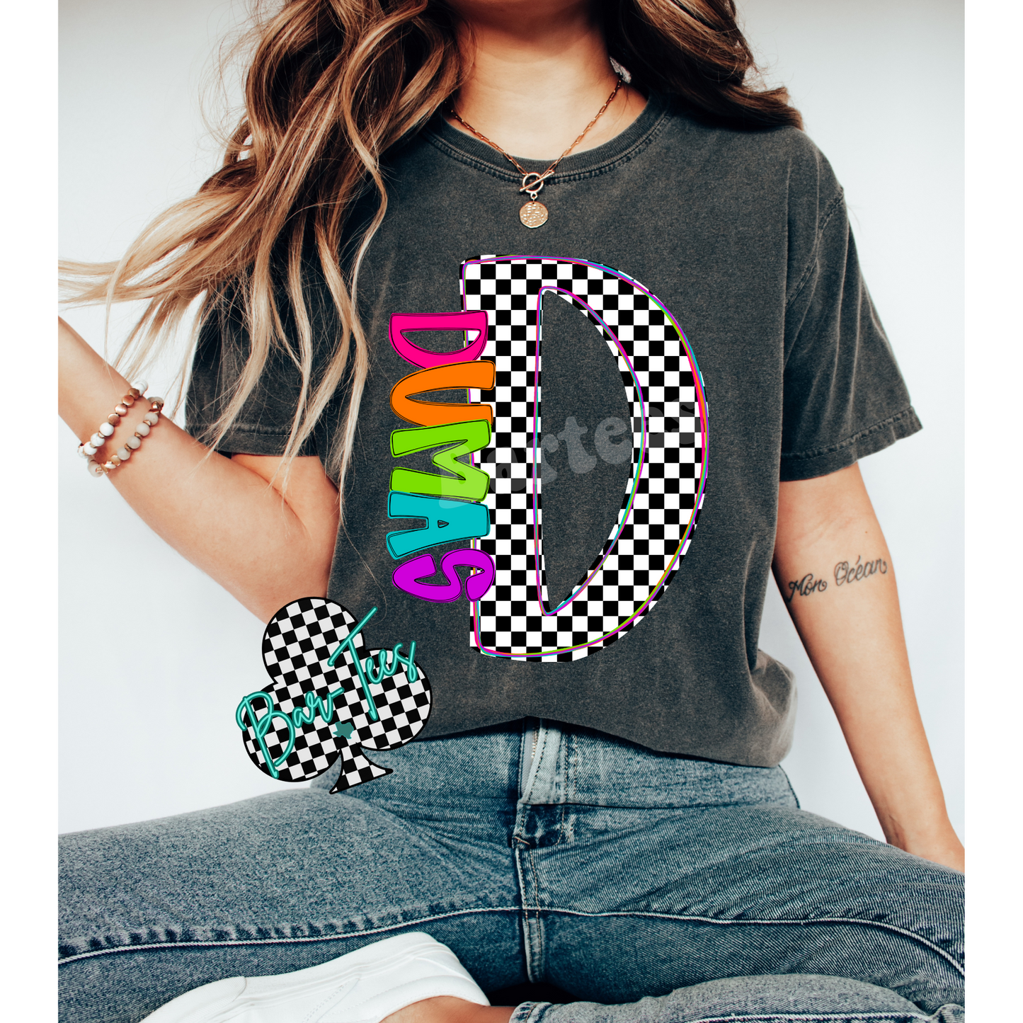 Dumas Demons Neon Monogram Mascot Tee