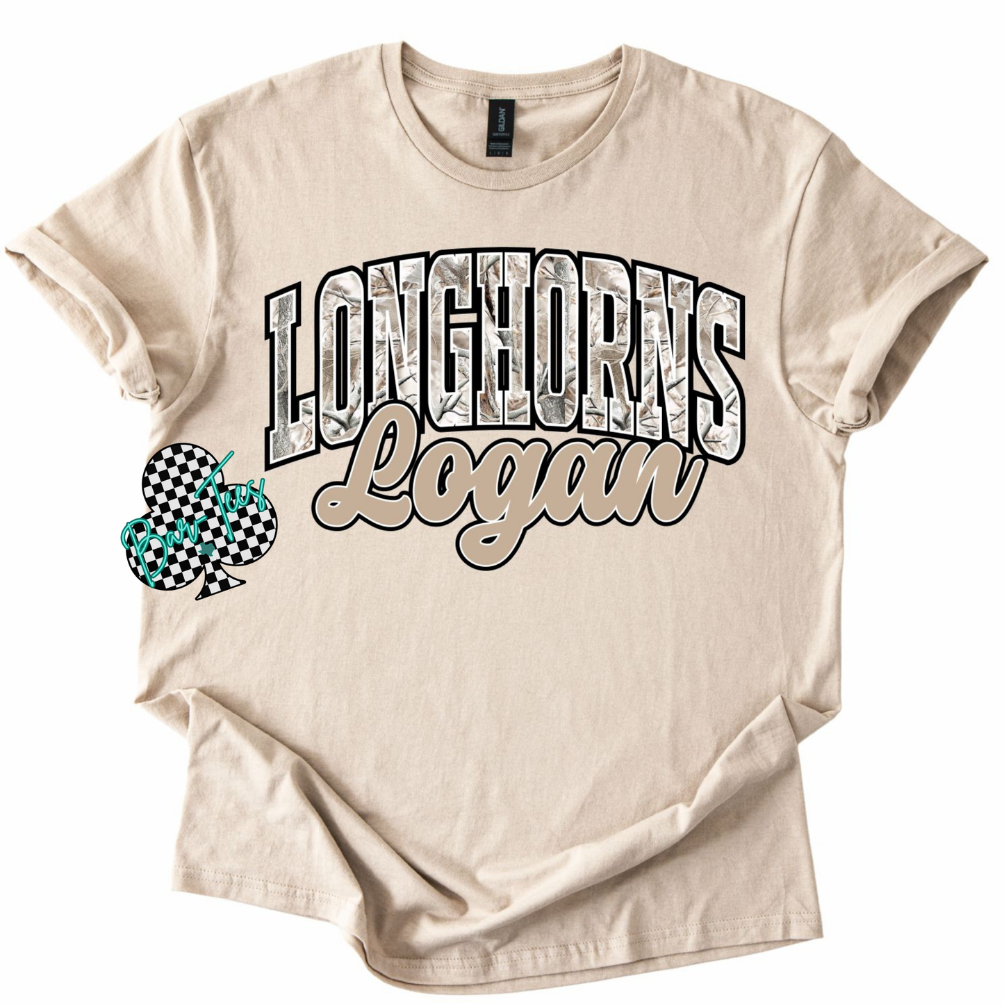 Logan Longhorns Camo Tee/Sweatshirt