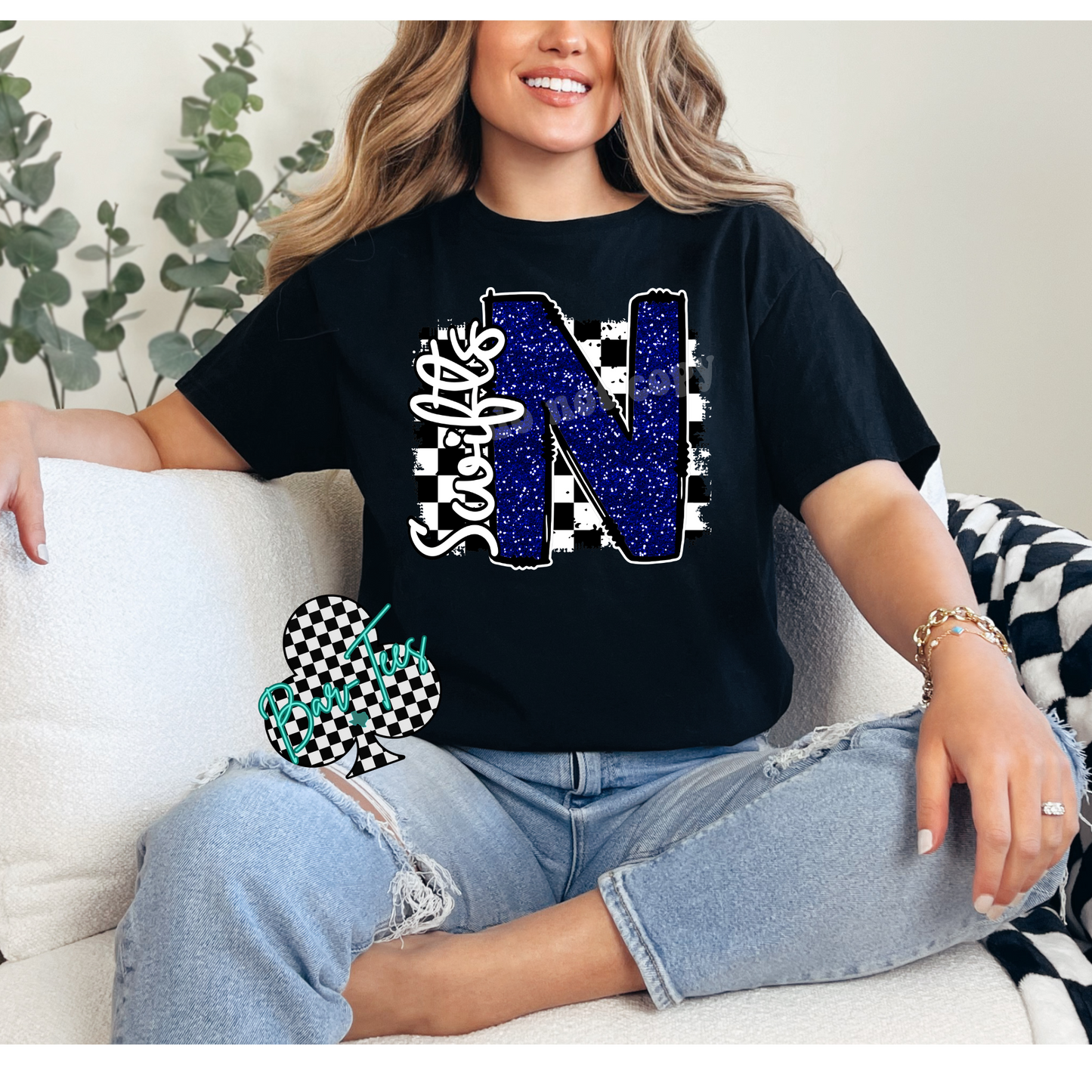 Swifts Checkerd Faux Glitter Mascot Tee