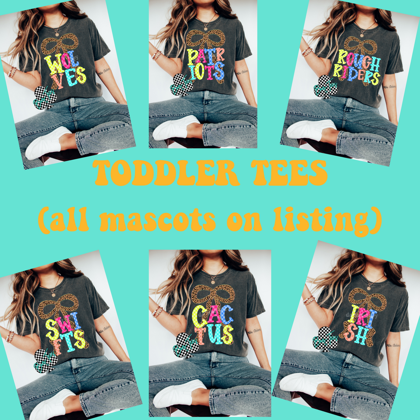 TODDLER Leopard Bow Mascot Tee