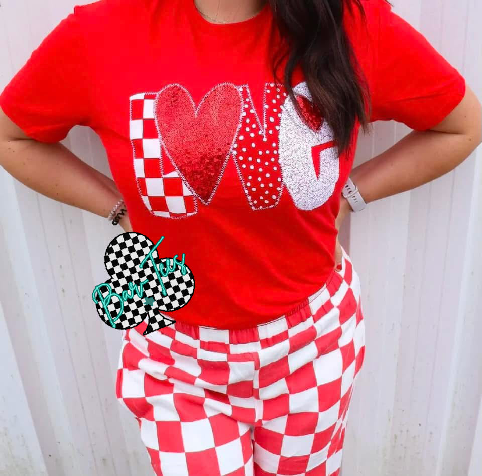 Embroirdered LOVE tee READY TO SHIP