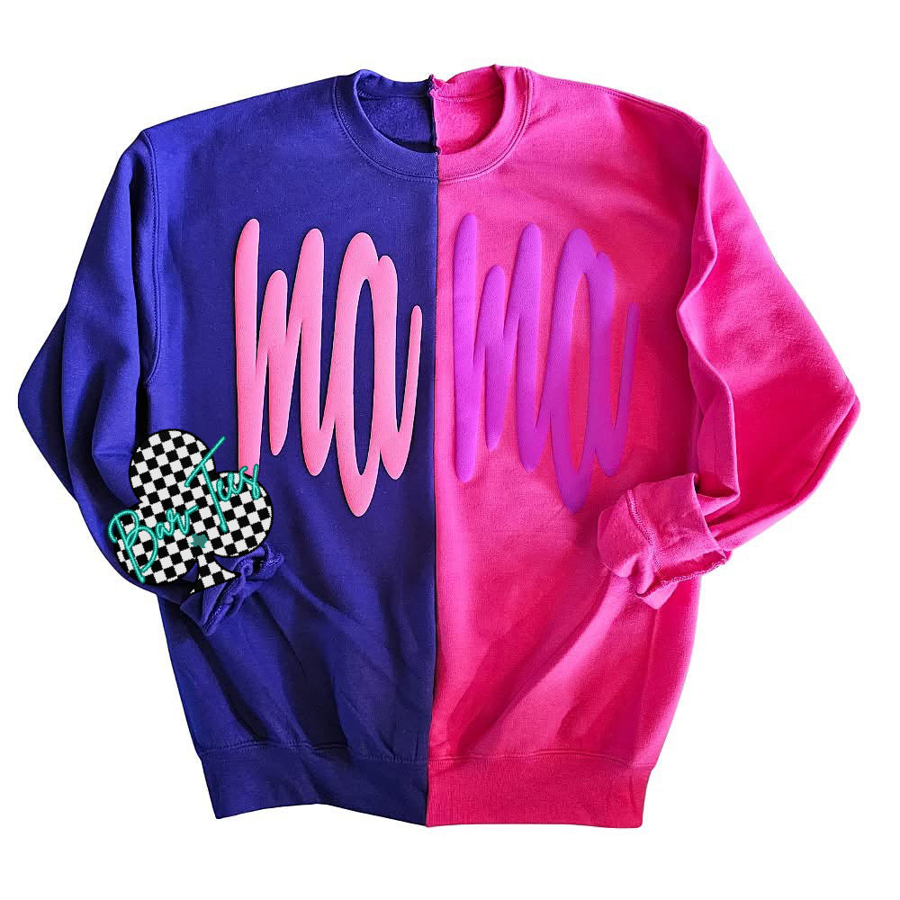 Mama Puff Design Split Sweatshirt