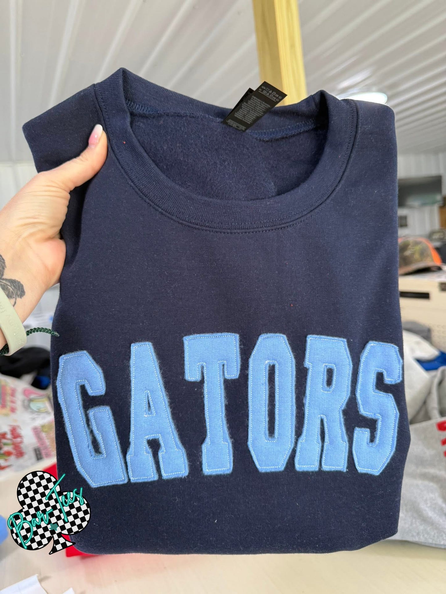 Two Color- Custom Name/Word Raggy Embroidered Sweatshirt