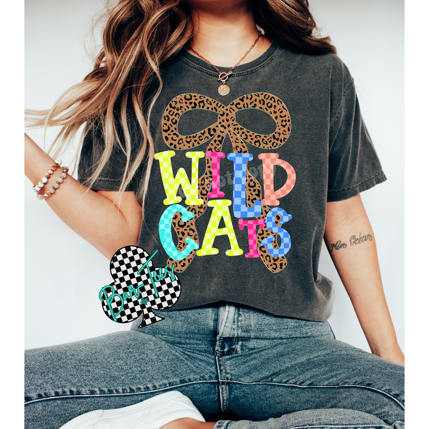 TODDLER Leopard Bow Mascot Tee