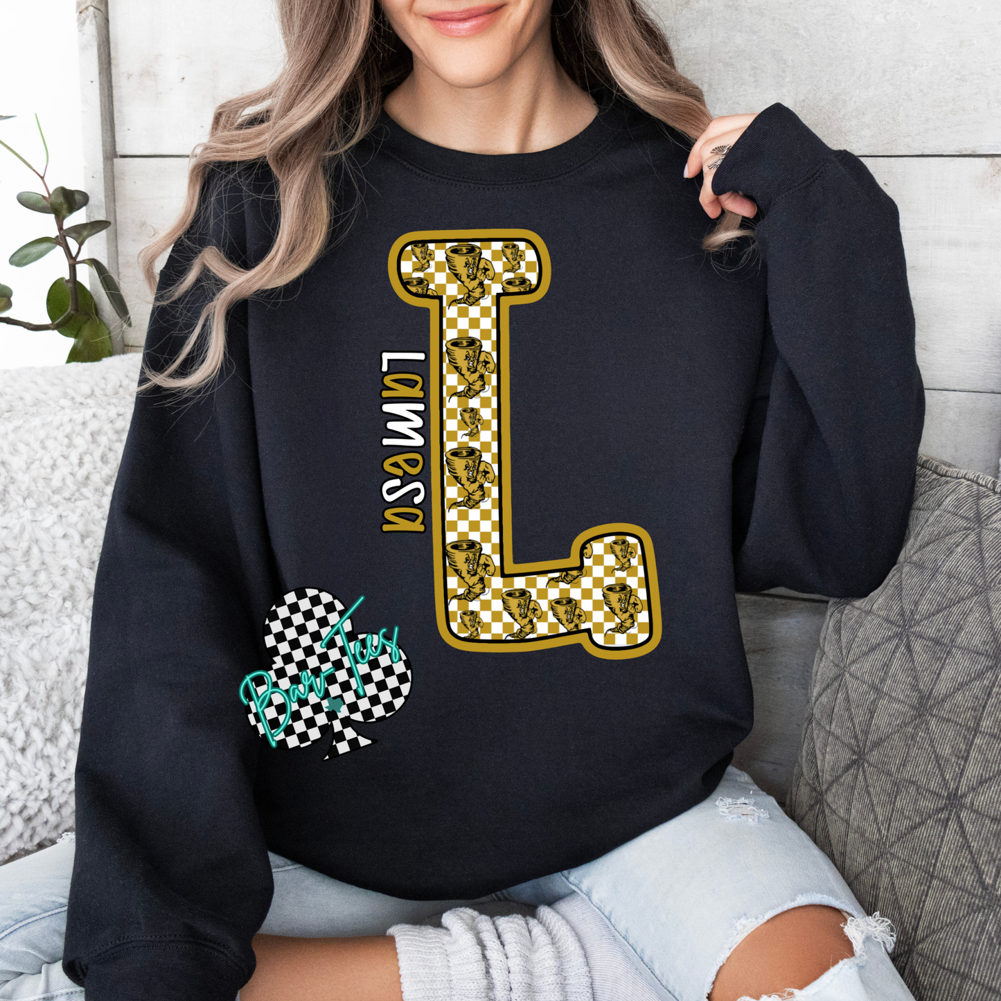 Checkered Mascot Letter Design