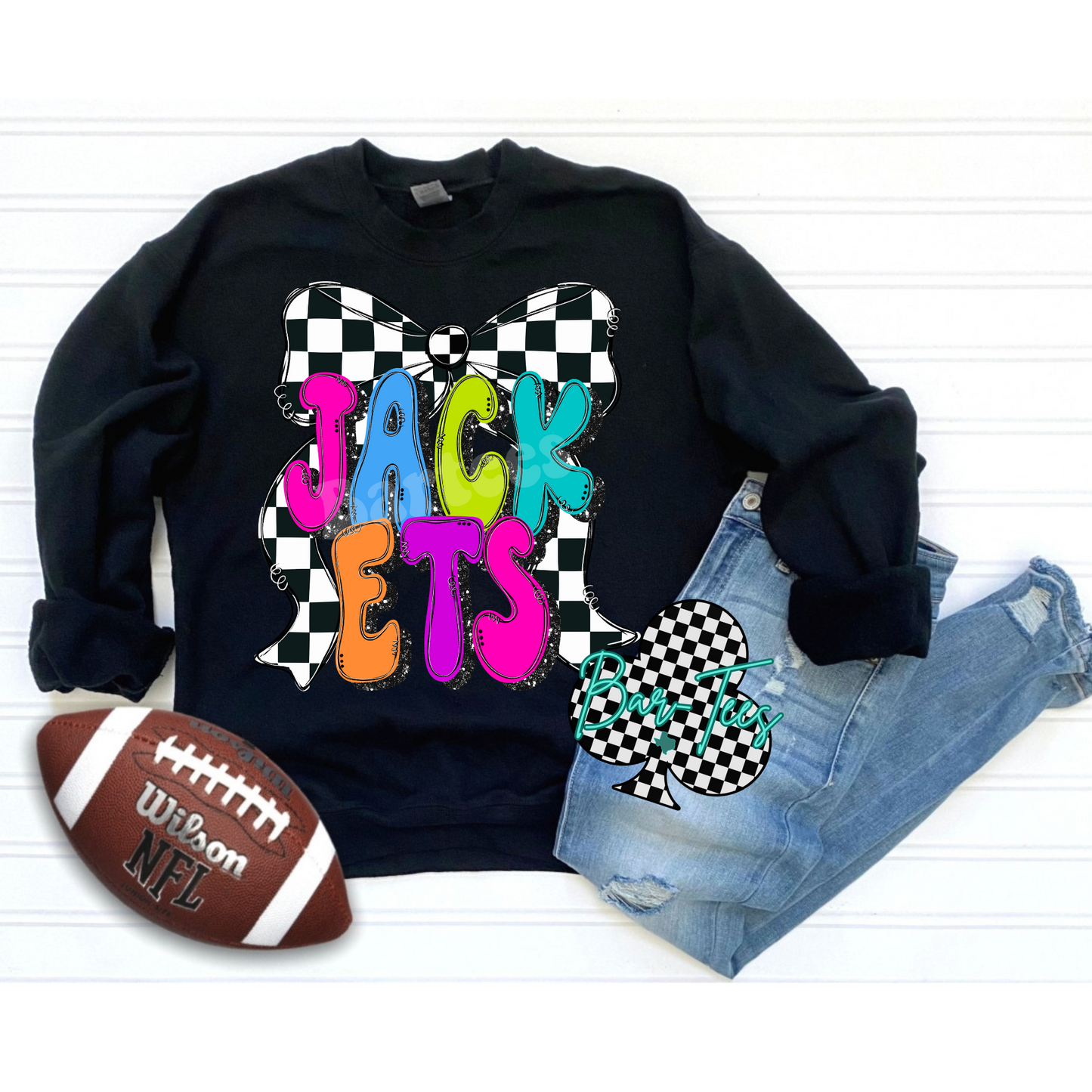 Youth Preppy Neon Checkered Mascot Tees/Sweatshirts