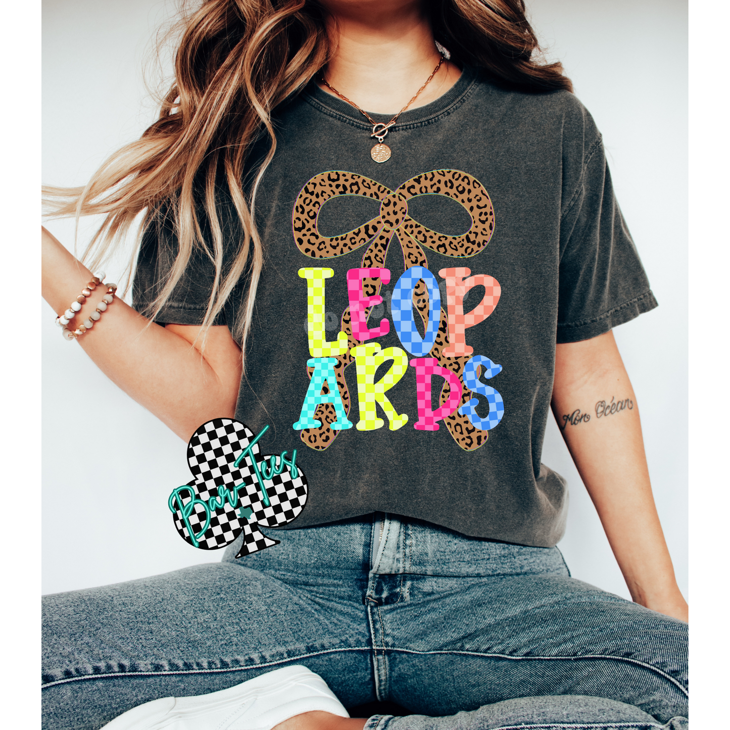 TODDLER Leopard Bow Mascot Tee