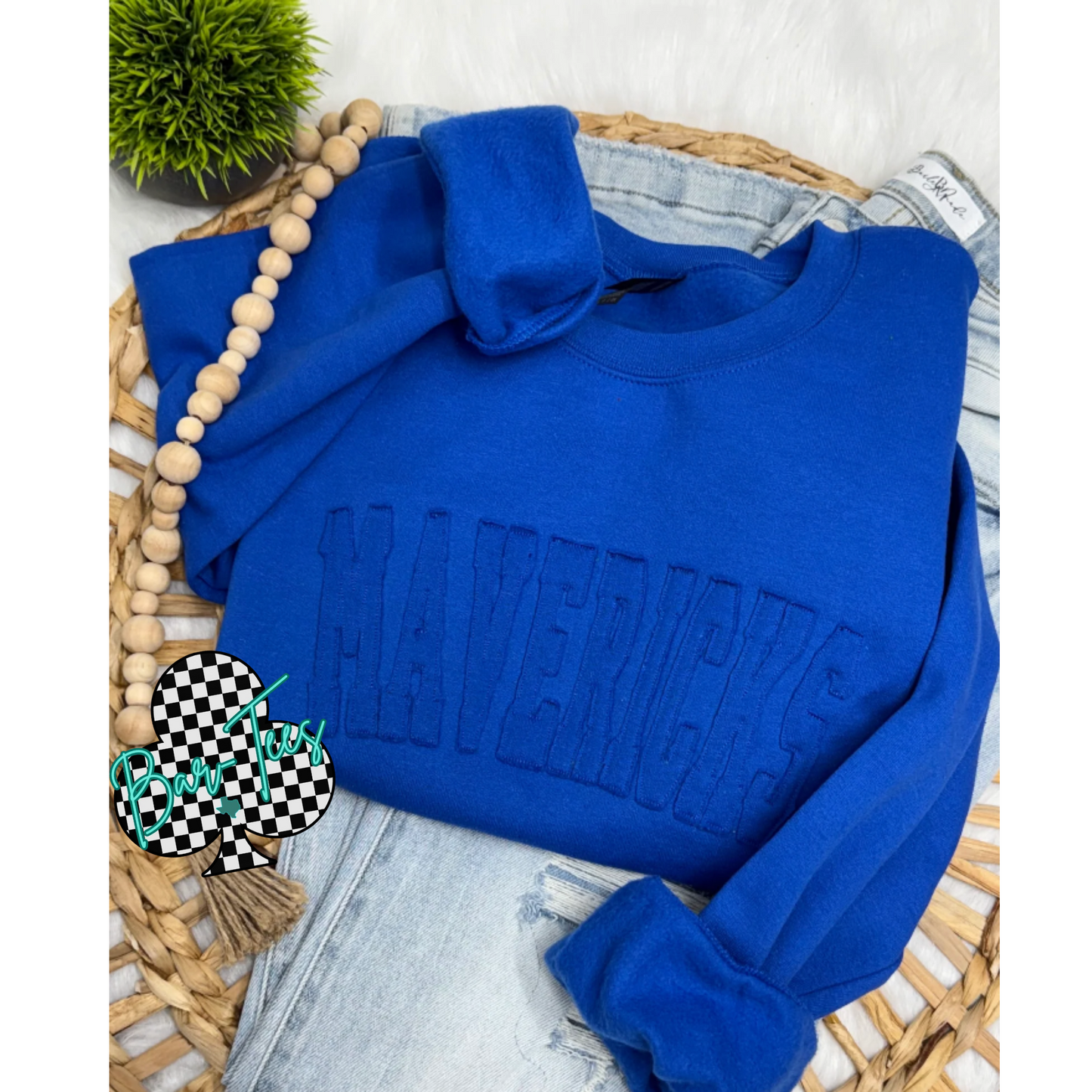 Custom Name/Word Raggy Embroidered Gildan Sweatshirt