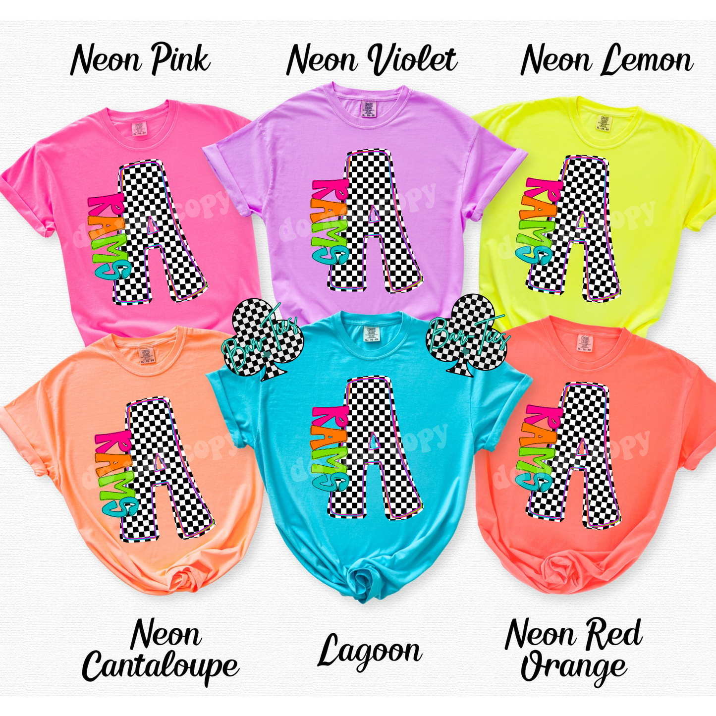 Avondale Rams Neon Checkered Monogram