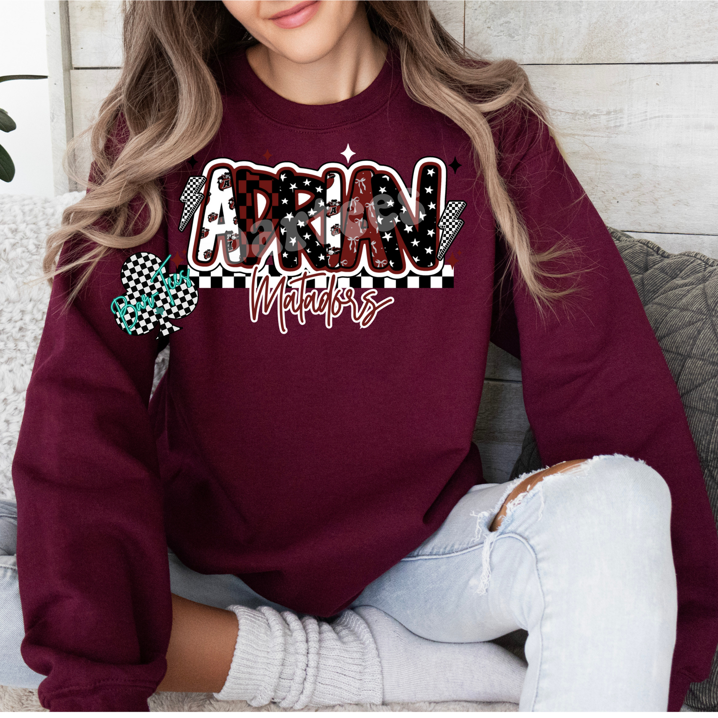 Adrian Matadors Mascot Font Tee/Sweatshirt Adult & Youth