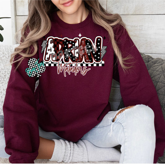 Adrian Matadors Mascot Font Tee/Sweatshirt Adult & Youth