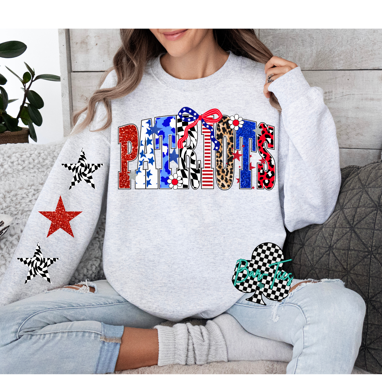 Pinnacle Patriots Funky Font Sweatshirt or tee (can add sleeve design)