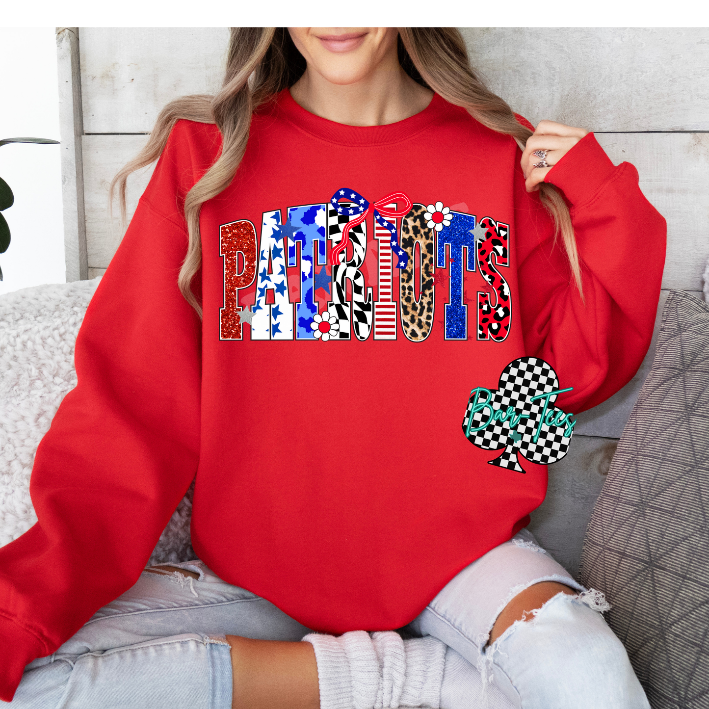 Pinnacle Patriots Funky Font Sweatshirt or tee (can add sleeve design)