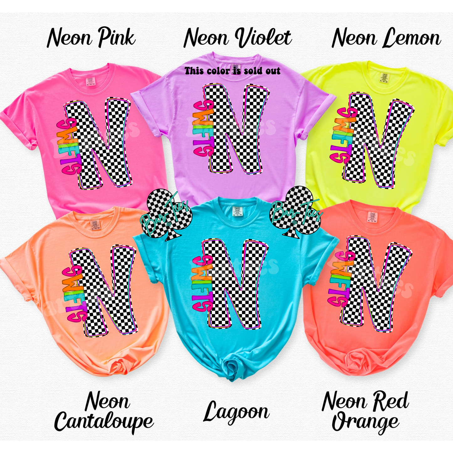 Nazareth Swifts Neon Checkered Monogram Tee
