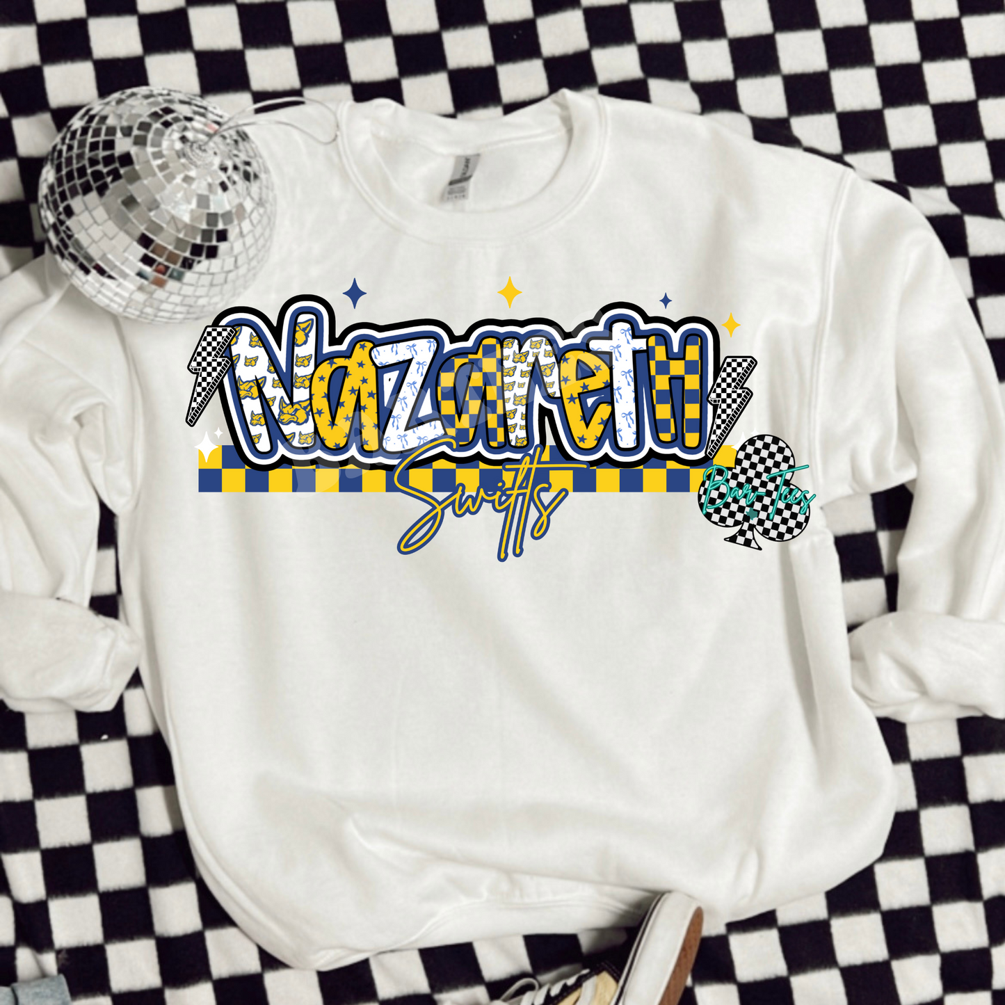 Nazareth Swifts Mascot Font Tee/Sweatshirt