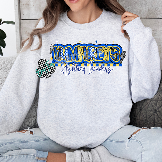 Humphrey's Highland Mascot Font Tee/Sweatshirt Adult & Youth