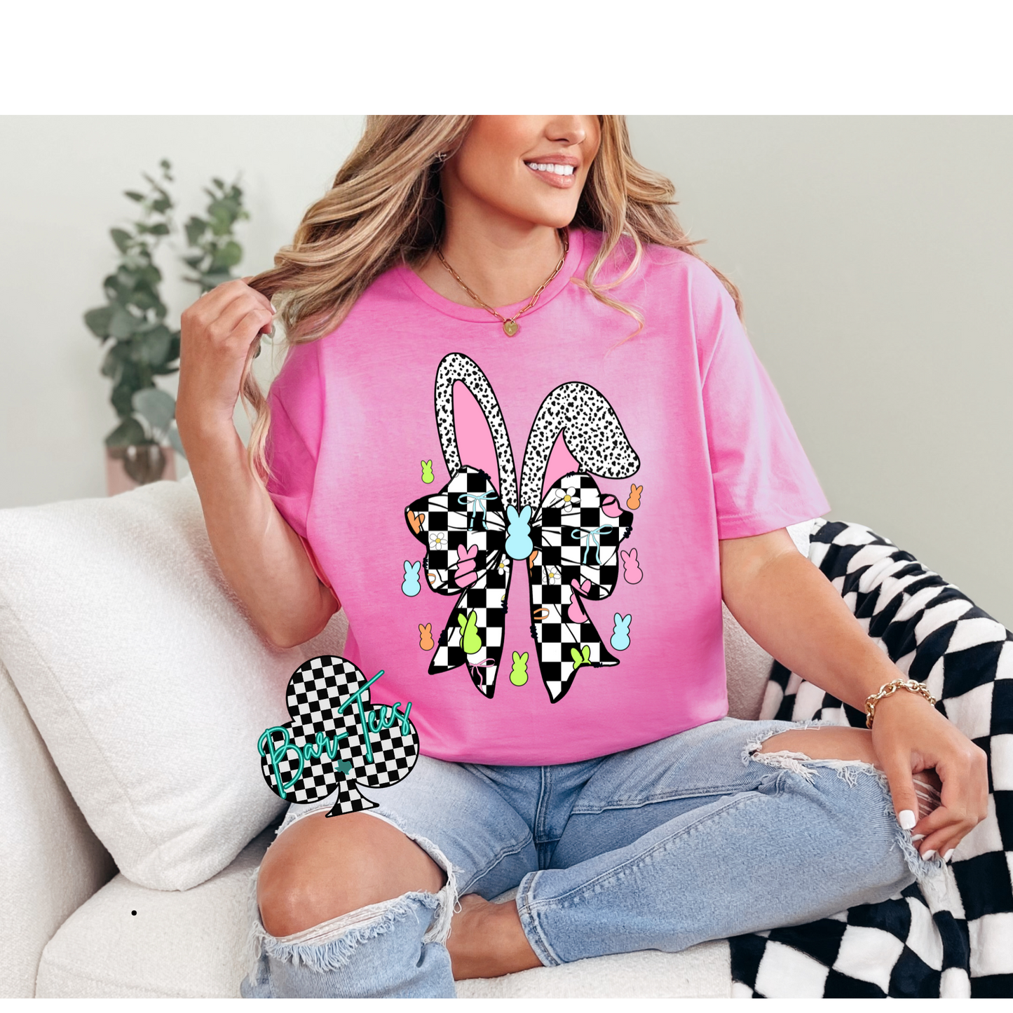 Checkered Bunny Tee