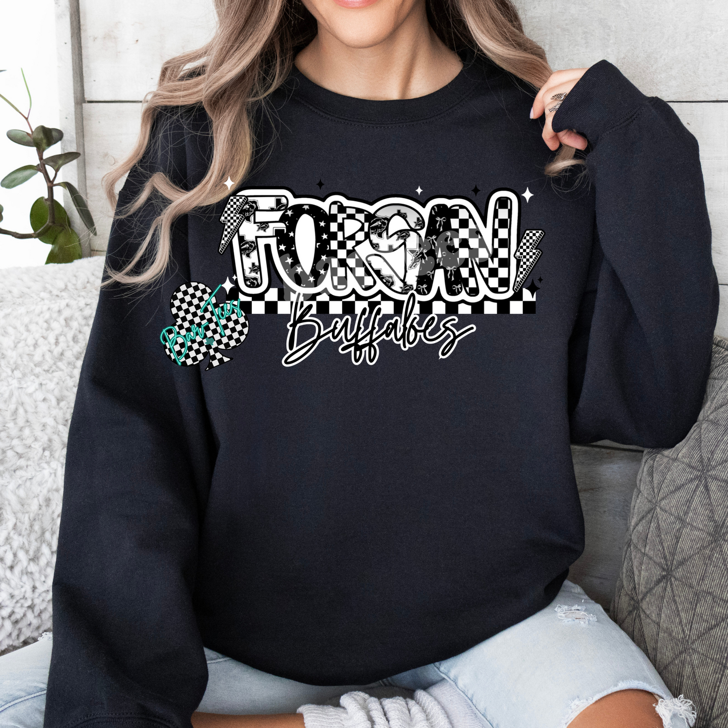 Forsan Buffaloes Mascot Font Tee/Sweatshirt Adult & Youth