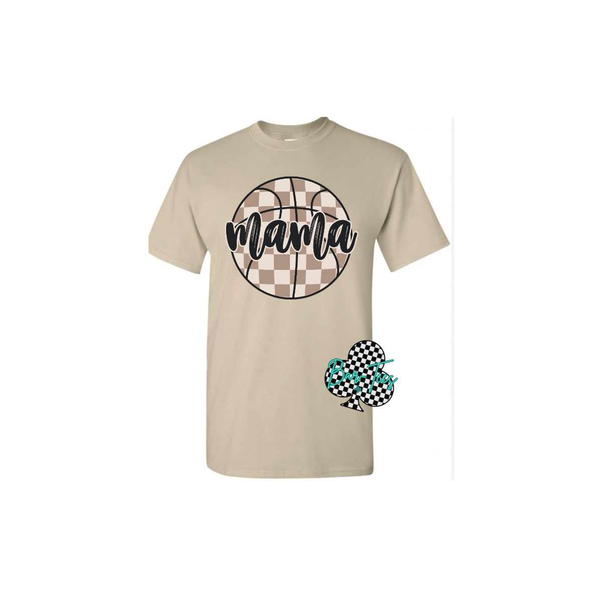 Checkered MAMA basketball tee or sweatshirt