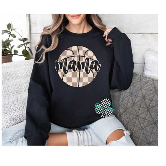 Checkered MAMA basketball tee or sweatshirt