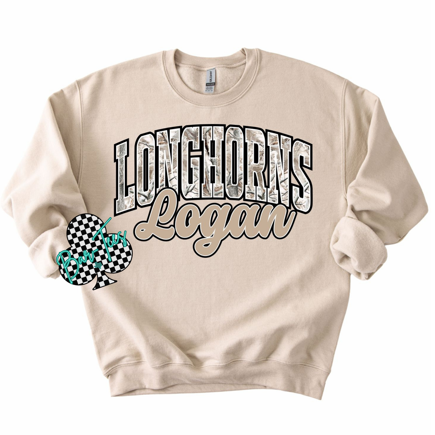 Logan Longhorns Camo Tee/Sweatshirt