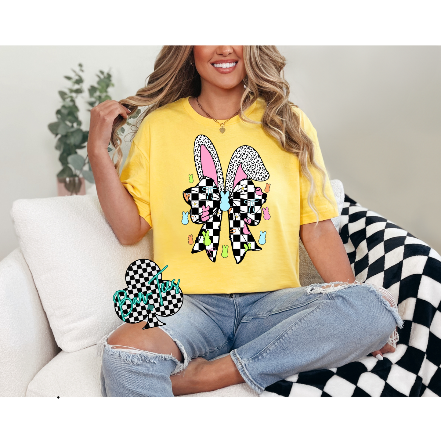 Checkered Bunny Tee