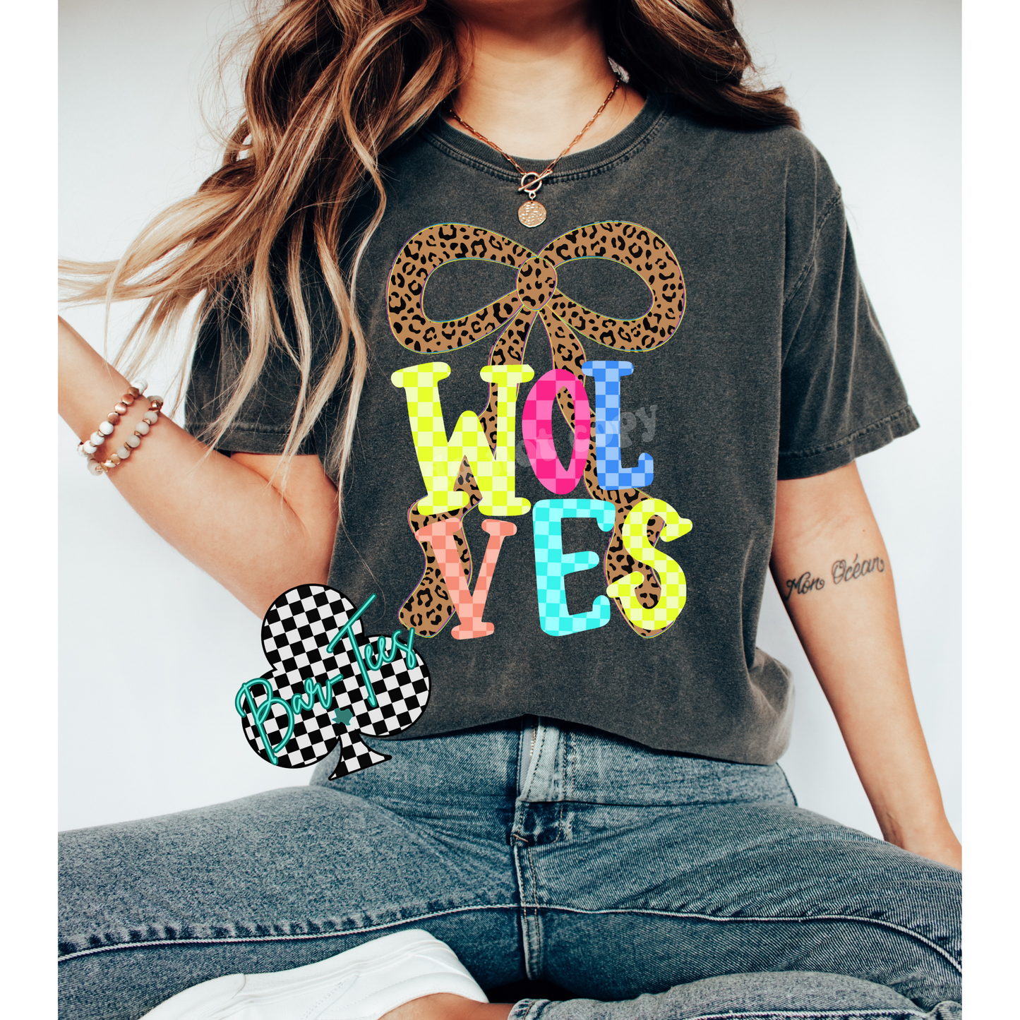 TODDLER Leopard Bow Mascot Tee
