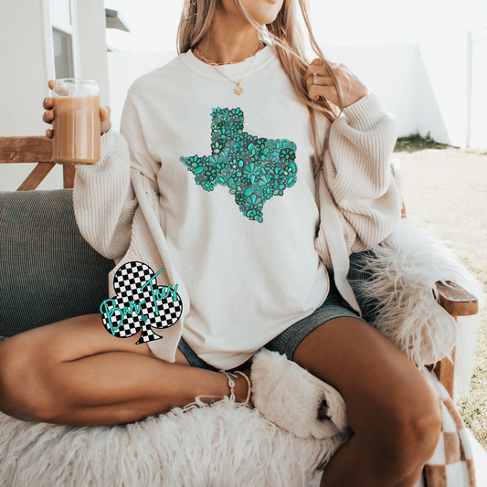 Turquoise Texas Tee