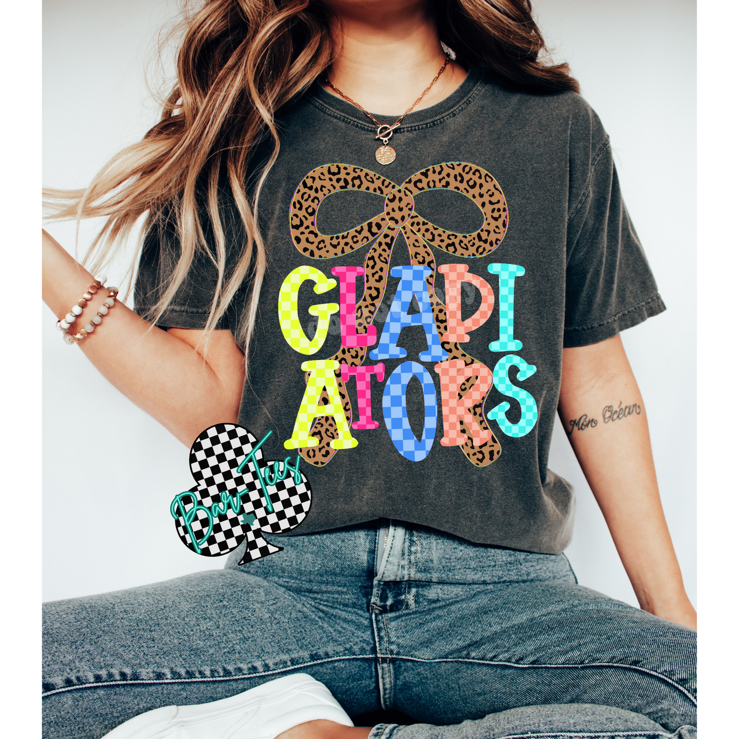 TODDLER Leopard Bow Mascot Tee