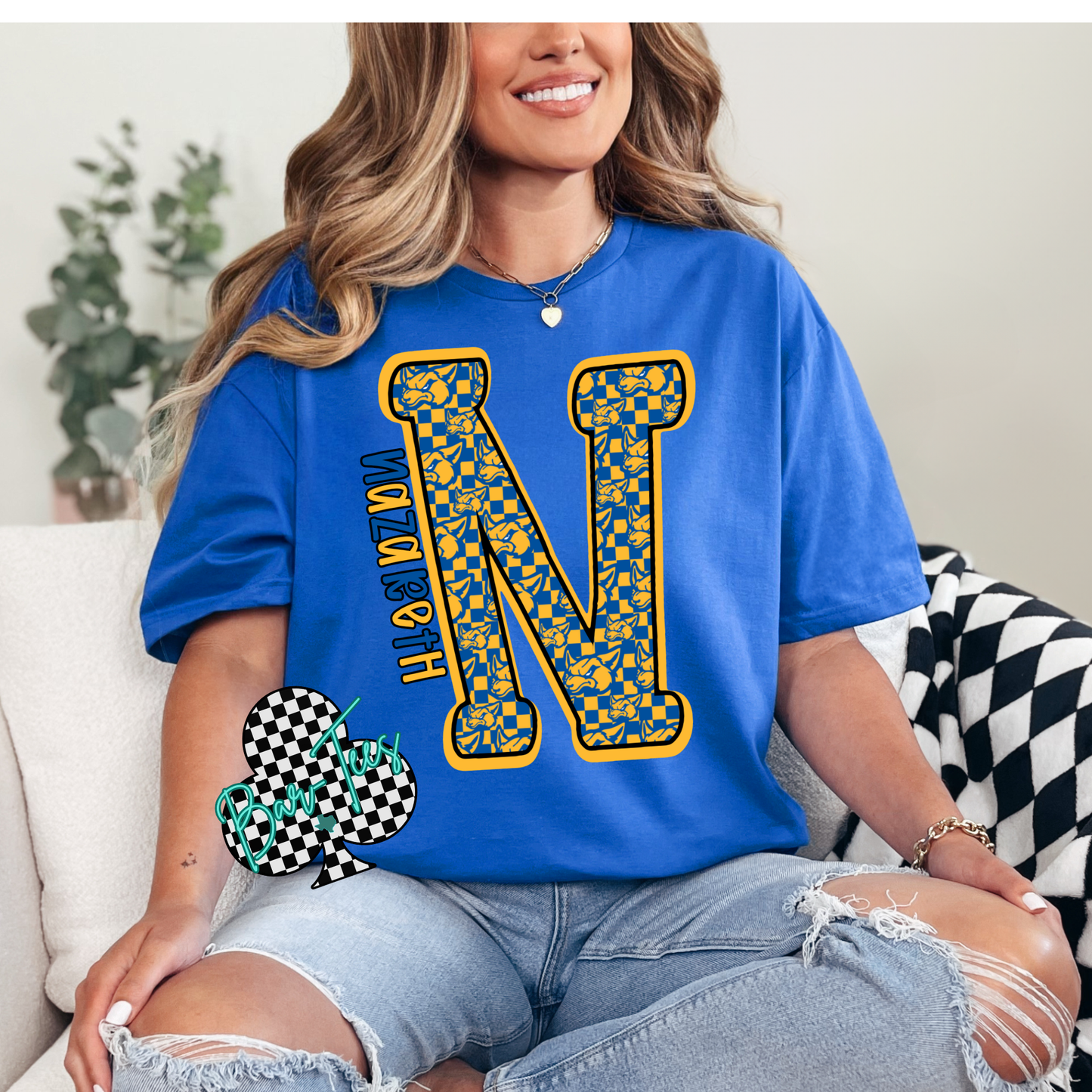 Checkered Mascot Letter Design