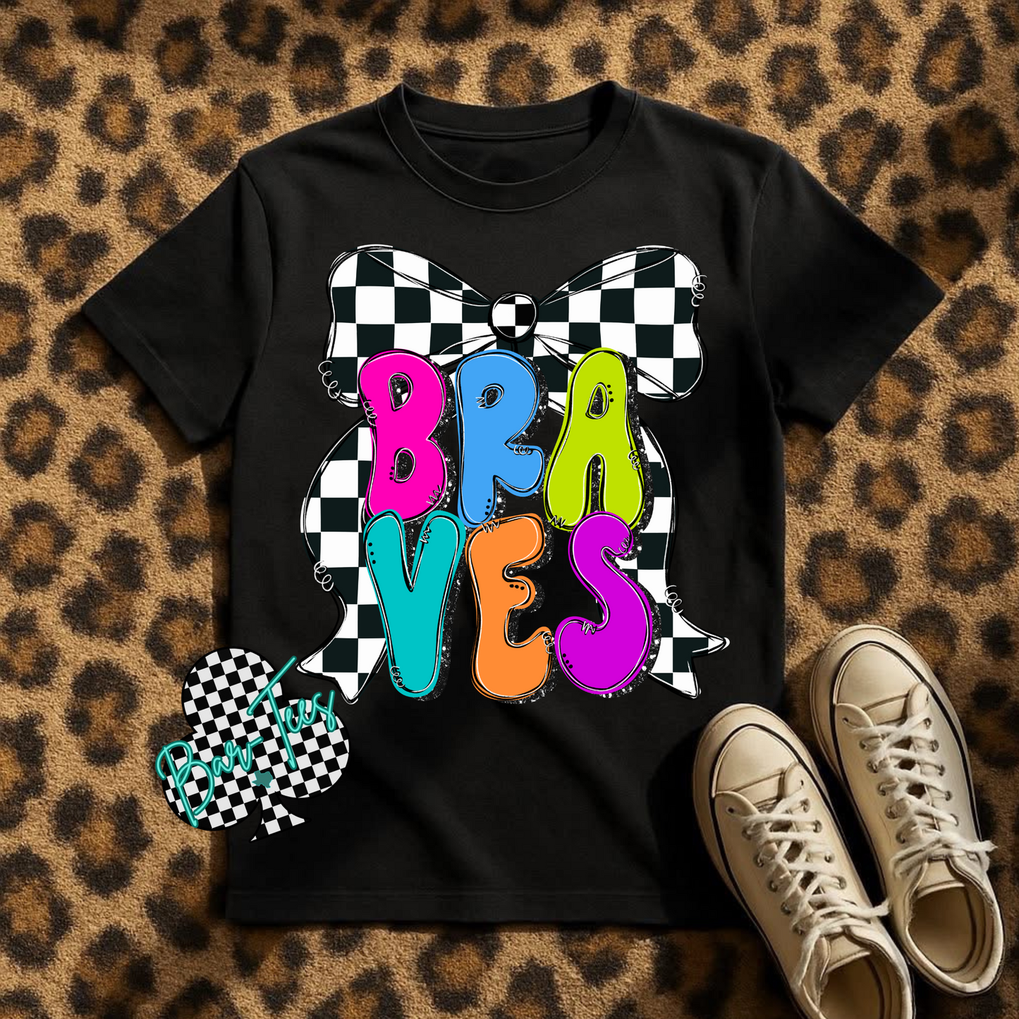 Youth Preppy Neon Checkered Mascot Tees/Sweatshirts