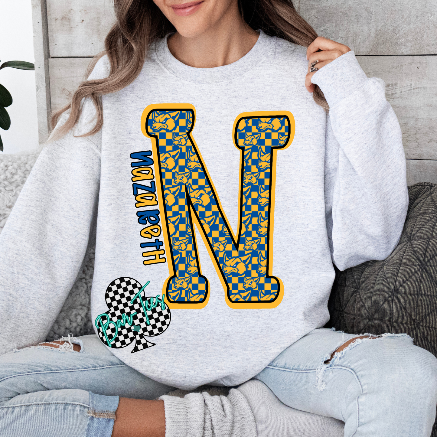 Checkered Mascot Letter Design