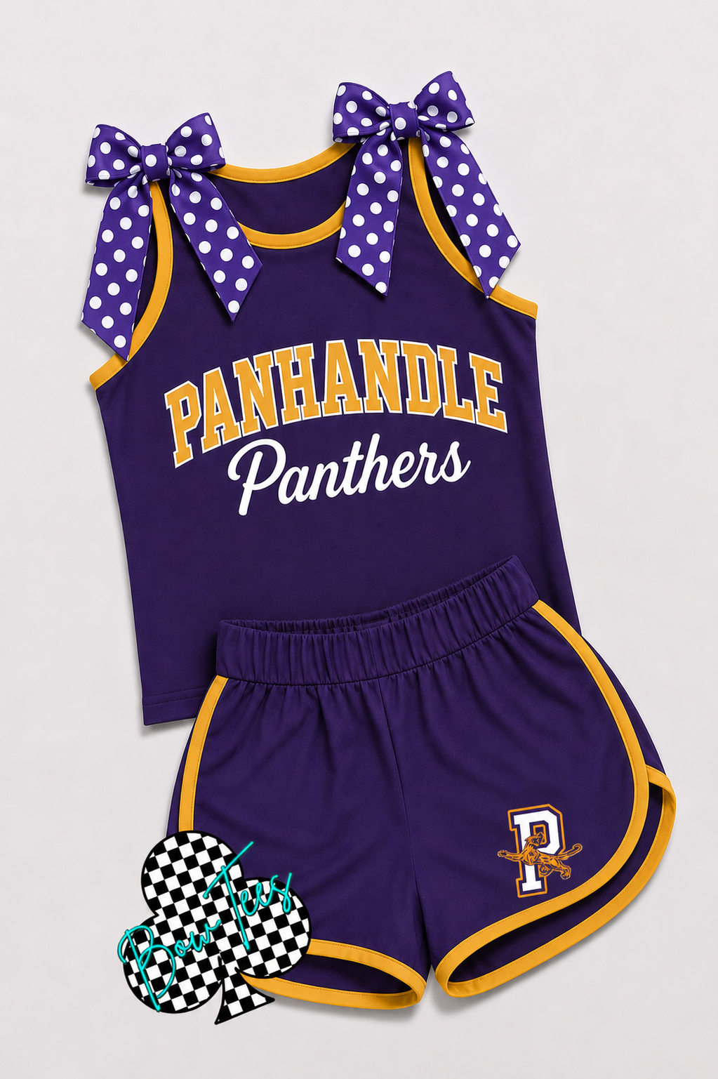 Bowtie Tank & Shorts Cheer Set