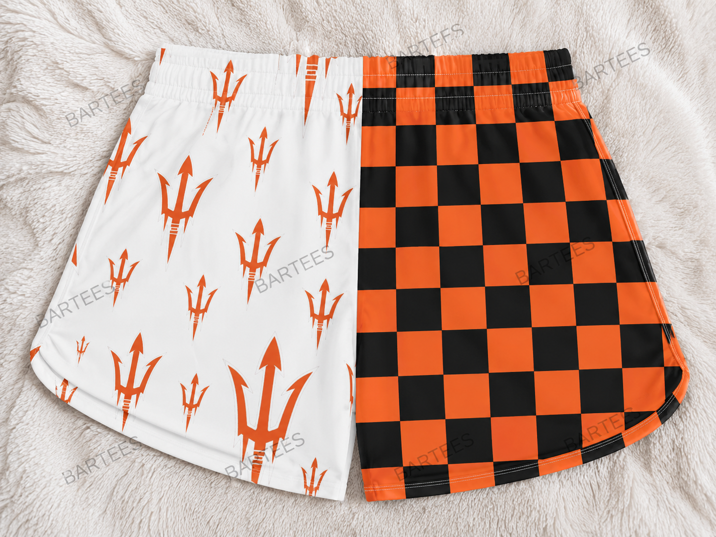 Custom Mascot Split Checkered Shorts