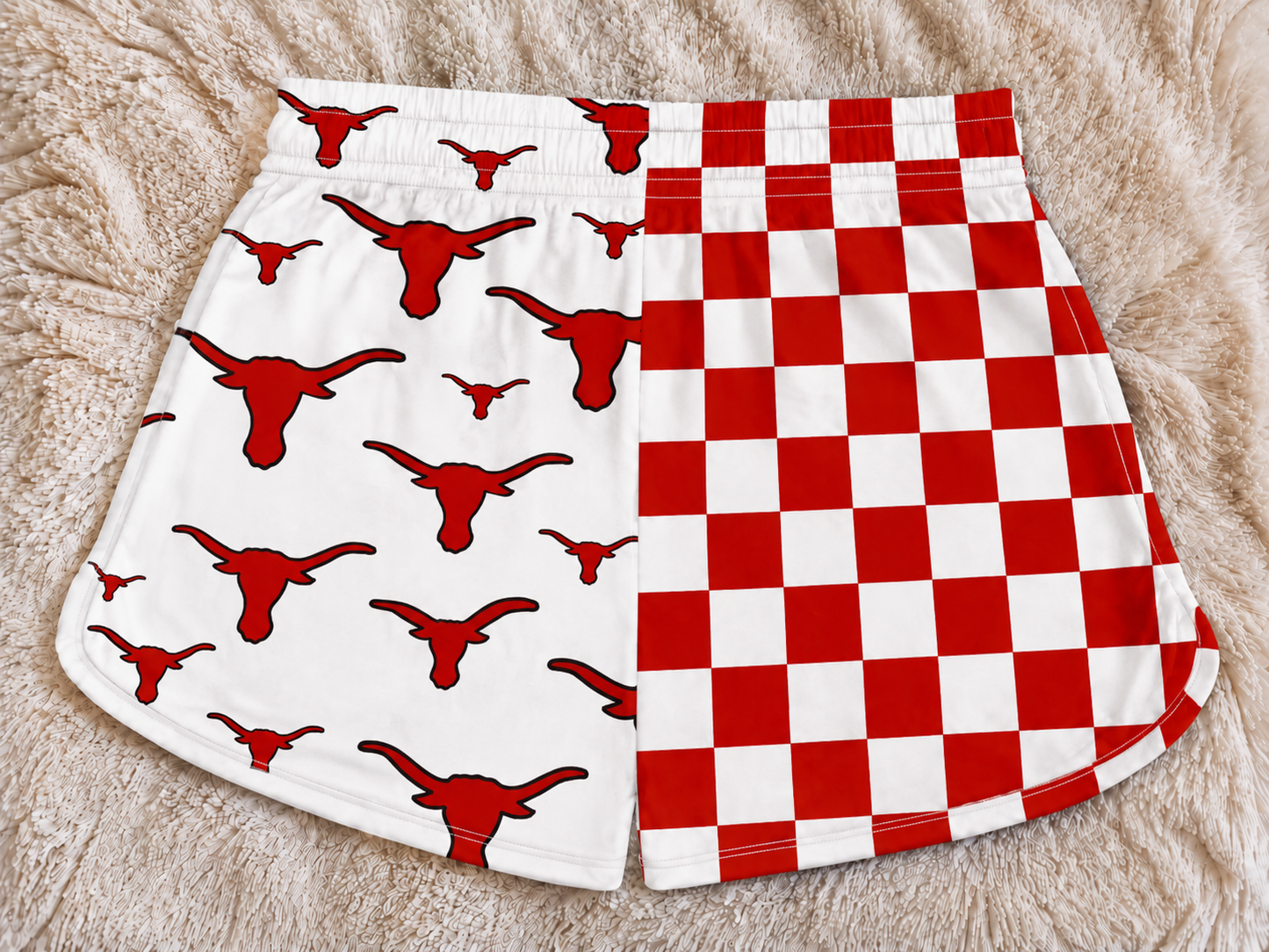 Custom Mascot Split Checkered Shorts