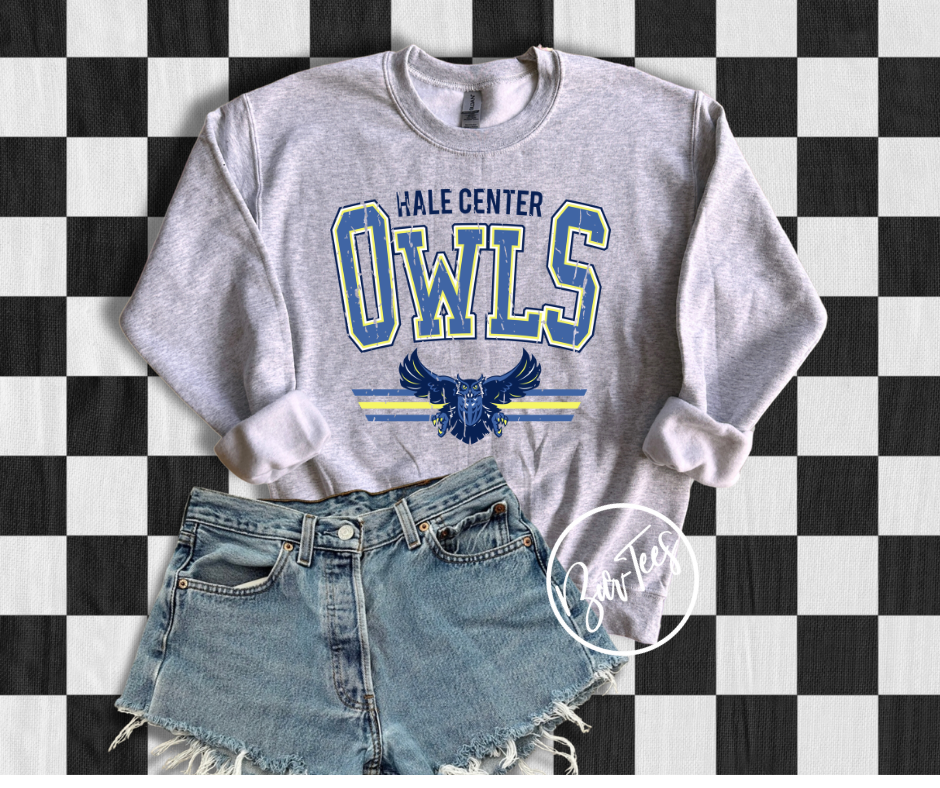 ADULT Hale Center Owls Retro Spirit