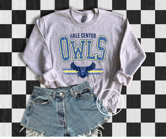 ADULT Hale Center Owls Retro Spirit