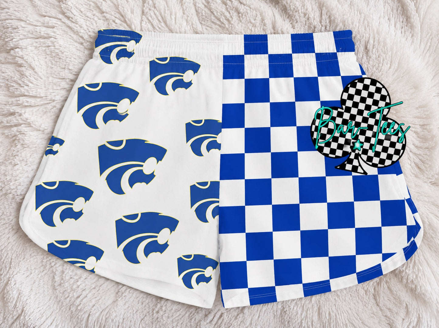 Custom Mascot Split Checkered Shorts