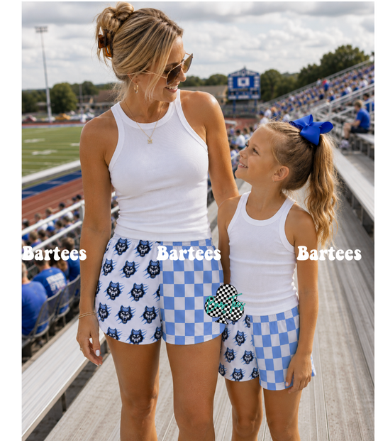 Custom Mascot Split Checkered Shorts