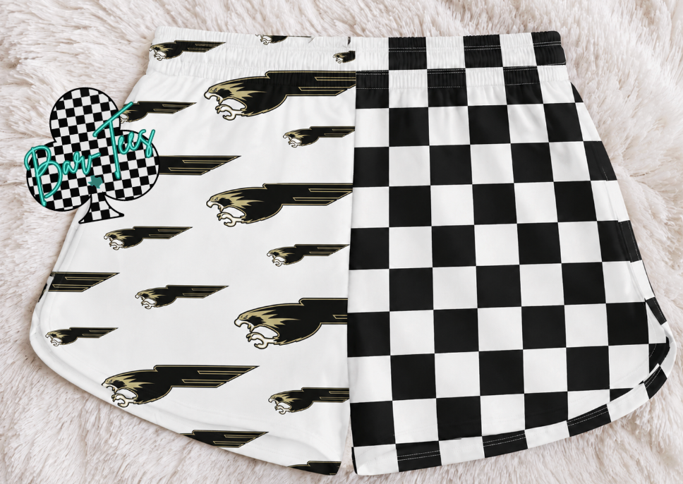 Custom Mascot Split Checkered Shorts