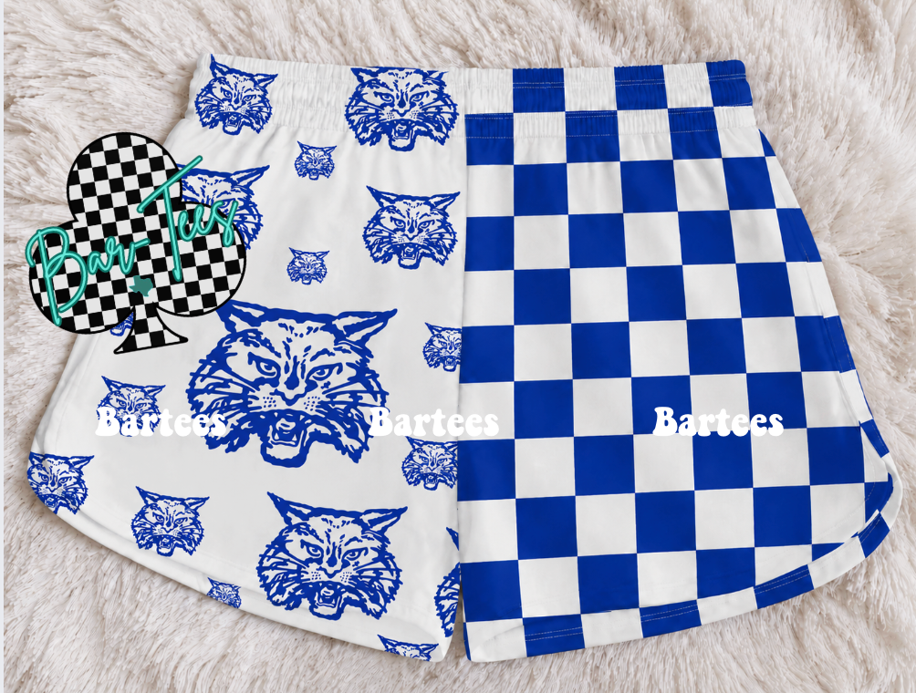 Custom Mascot Split Checkered Shorts