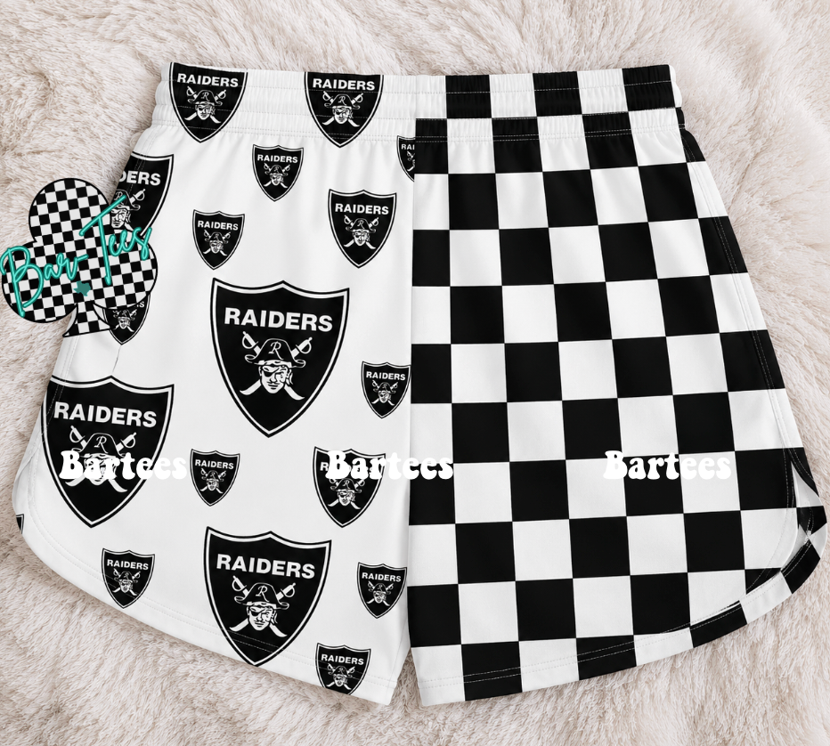 Custom Mascot Split Checkered Shorts