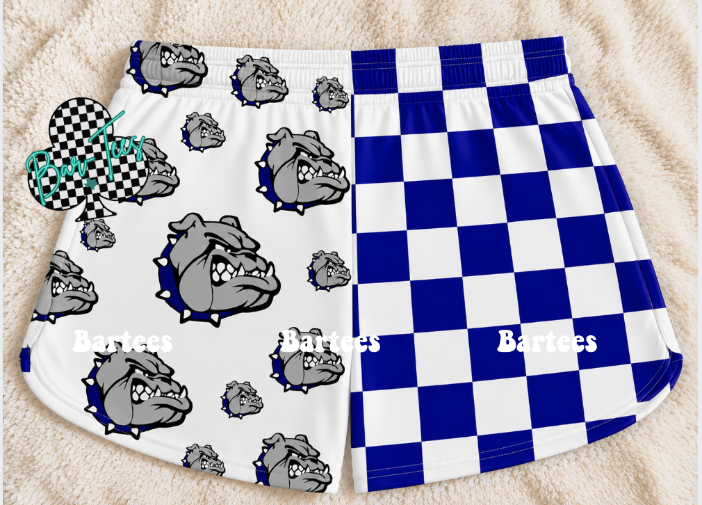 Custom Mascot Split Checkered Shorts