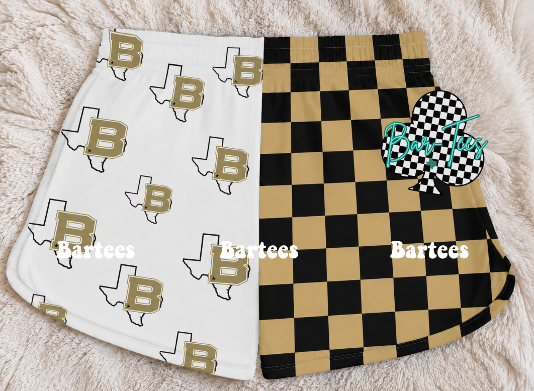 Custom Mascot Split Checkered Shorts