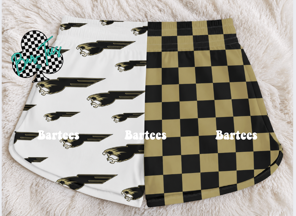 Custom Mascot Split Checkered Shorts